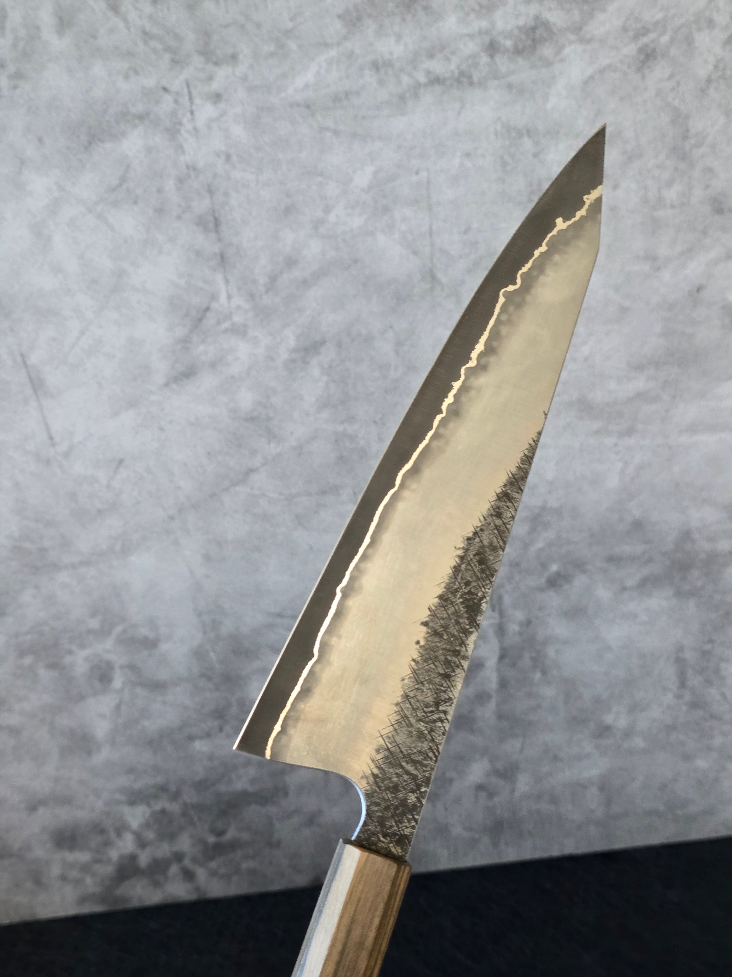225mm "Yeil" Apex Ultra gyuto, stainless and nickel cladding